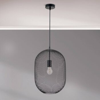 Závesná lampa Georgina s klietkovým tienidlom