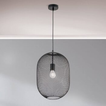Závesná lampa Georgina s klietkovým tienidlom