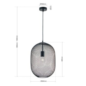 Závesná lampa Georgina s klietkovým tienidlom