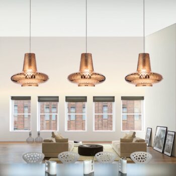 Závesná lampa Giulietta 130 cm bronzová metalíza