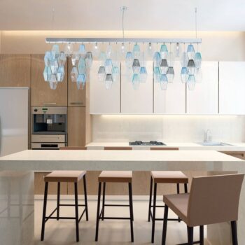 Závesná lampa Glace s tienidlami z muránskeho skla