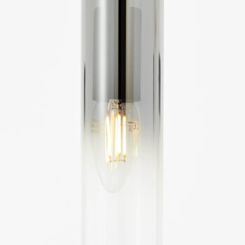 Závesná lampa Glasini, Ø 14,5 cm, dymovo sivá, sklo