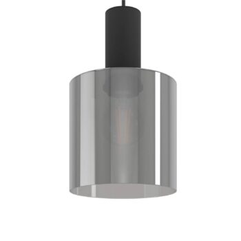 Závesná lampa Gorosiba, čierna, dĺžka 85 cm, oceľ/sklo, 3 svetlá