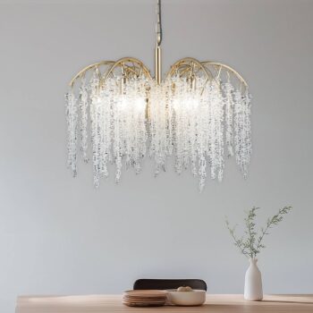 Závesná lampa Grape, starožitná mosadz, Ø 72 cm kov/sklo 12 svetiel.