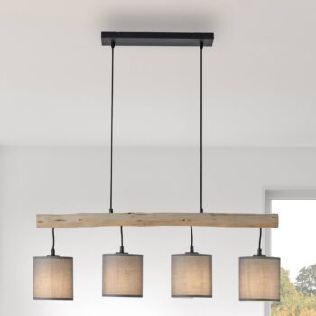 Závesná lampa Green Tribu, papierové tienidlá, štyri svetlá