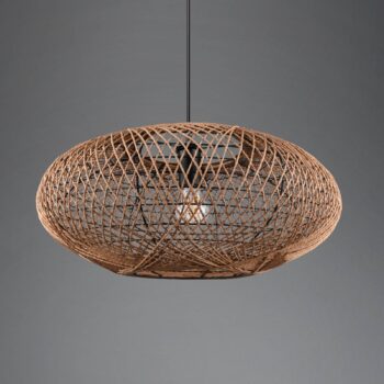 Závesná lampa Hedda zo sisalu a kovu