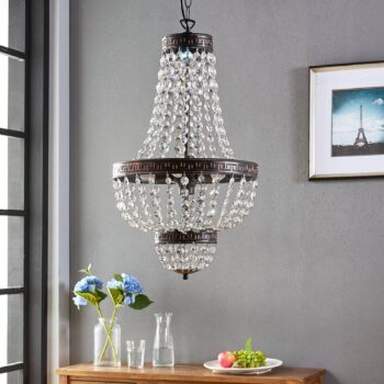 Závesná lampa Jorve s krištáľom