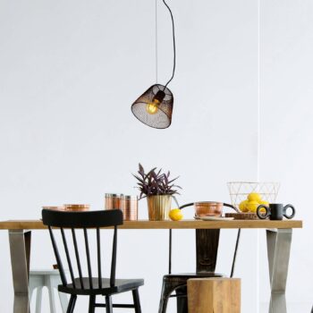 Závesná lampa Korie s klietkovým tienidlom, 1-pl.
