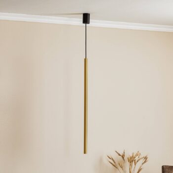 Závesná lampa Laser, jednoplameňová, mosadz, tienidlo 75 cm