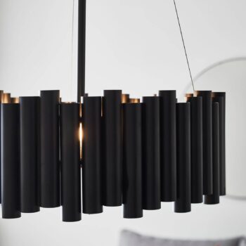 Závesná lampa Level, čierna