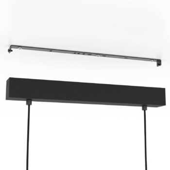 Závesná lampa Libertad 1, dĺžka 76 cm, čierna/drevo, 3 svetlá.