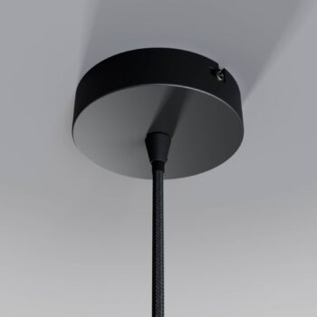 Závesná lampa Lindby Kourtney, Ø 15 cm, čierna/sivá, sklo, E27