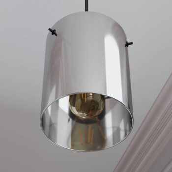 Závesná lampa Lindby Kourtney, Ø 15 cm, čierna/sivá, sklo, E27