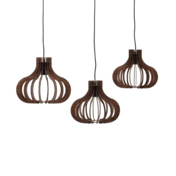 Závesná lampa Lindby Lawenta s dreveným tienidlom