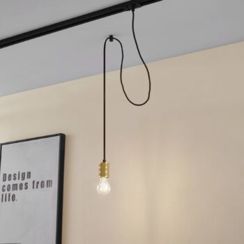 Závesná lampa Lindby Linaro, Ø 4,6 cm, zlatá, 1-fázová, E27