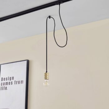 Závesná lampa Lindby Linaro, Ø 4,6 cm, zlatá, 1-fázová, E27