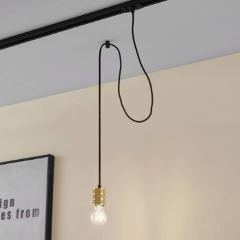 Závesná lampa Lindby Linaro, Ø 4,6 cm, zlatá, 1-fázová, E27