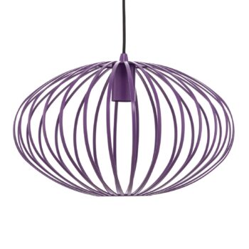 Závesná lampa Lindby Maivi, fialová, 40 cm, železo, klietka