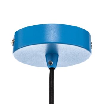 Závesná lampa Lindby Maivi, modrá, 40 cm, železo, klietka