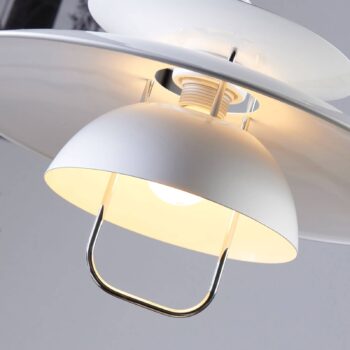 Závesná lampa Lindby Nadija, biela, 43 cm, výškovo nastaviteľná, E27