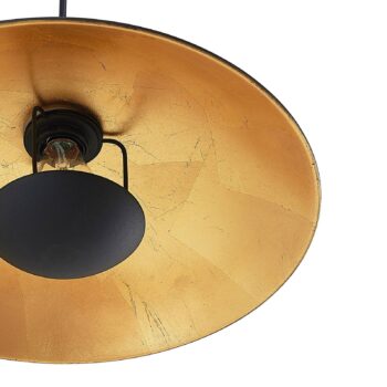 Závesná lampa Lindby Narisara, Ø 40 cm, E27, čierno-zlatá