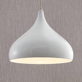Závesná lampa Lindby Ritana, biela, kov, Ø 31 cm, E27