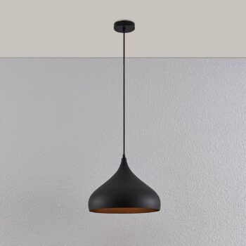 Závesná lampa Lindby Ritana, sada 2 ks, čierno-zlatá, kov, E27