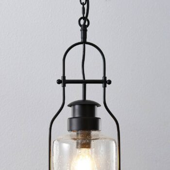 Závesná lampa Lindby Rozalie, čierna, kov, svietidlo, 21 cm