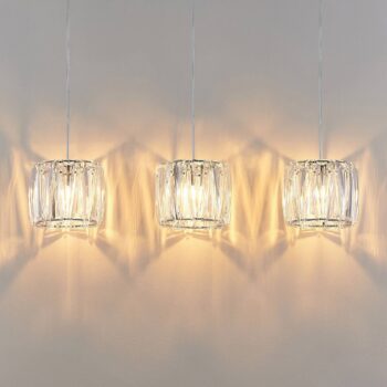 Závesná lampa Lindby Sofia, 107 cm, 3 svetlá, E14, chróm/čierna