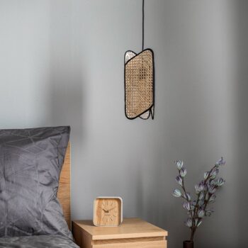 Závesná lampa Lucande Bassiola z bambusu, 1 svetlo
