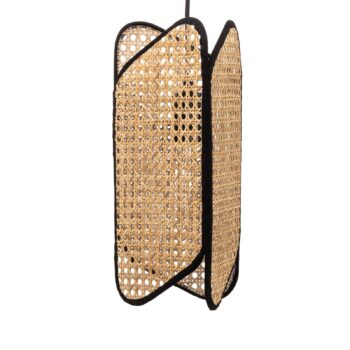 Závesná lampa Lucande Bassiola z bambusu, 1 svetlo