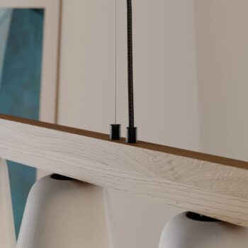 Závesná lampa Lucande Kalinda, sivá, betón, dĺžka 110,5 cm, E14