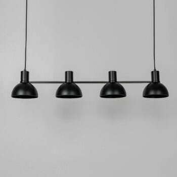 Závesná lampa Lucande Mostrid, čierna, štyri svetlá