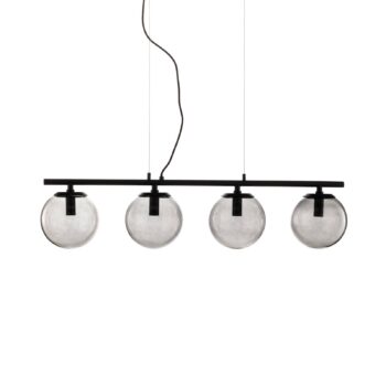 Závesná lampa Lucande Sotiana, 4 sklenené gule, čierna