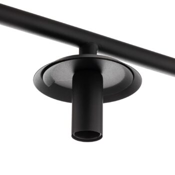 Závesná lampa Lucande Sotiana, 5 sklenených gulí, čierna