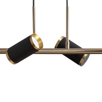 Závesná lampa Lume čierna/zlatá antická dĺžka 86 cm 6 svetiel kov