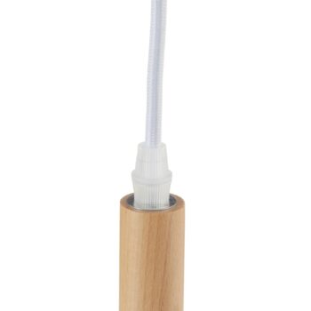 Závesná lampa Manhattan drevený detail, biela