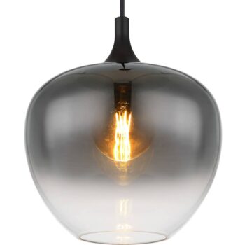 Závesná lampa Maxy, Ø 29 cm, dymovo sivá, sklo