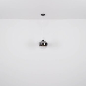 Závesná lampa Maxy, dĺžka 100 cm, dymovo sivá, sklo, 4 svetlá.