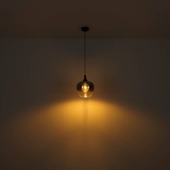 Závesná lampa Maxy, dĺžka 100 cm, dymovo sivá, sklo, 4 svetlá.