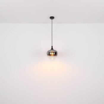 Závesná lampa Maxy, dĺžka 100 cm, dymovo sivá, sklo, 4 svetlá.