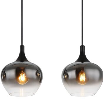 Závesná lampa Maxy, dĺžka 100 cm, dymovo sivá, sklo, 4 svetlá.