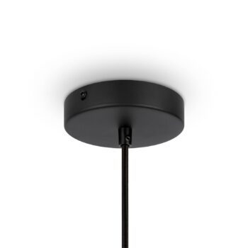 Závesná lampa Maytoni Roots, Ø 20 cm, výška 31 cm, drevo/čierna