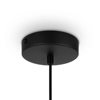 Závesná lampa Maytoni Roots, Ø 25 cm, výška 29 cm, drevo/čierna