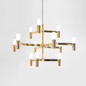 Závesná lampa Nemo Crown Minor 12 svetiel pozlátená