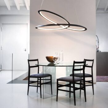 Závesná lampa Nemo Kepler 2 700K Dole Ø110cm čierna