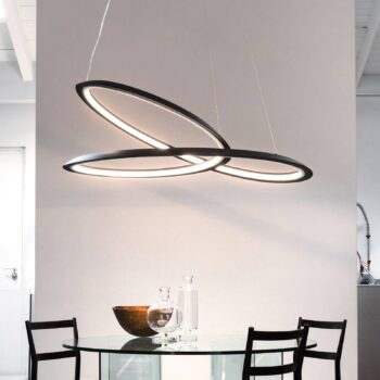 Závesná lampa Nemo Kepler 2 700K Dole Ø110cm čierna