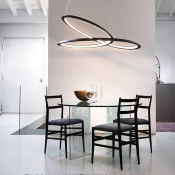 Závesná lampa Nemo Kepler 2 700K Down Ø84cm čierna
