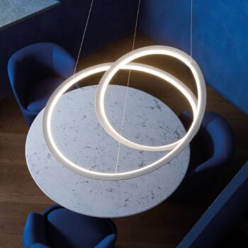 Závesná lampa Nemo Kepler 2 700K do Ø84cm biela