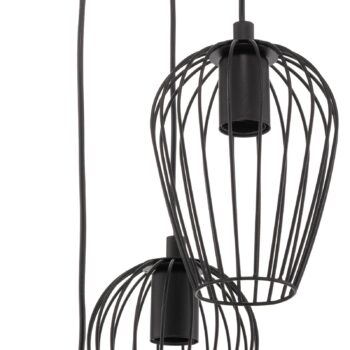 Závesná lampa Newtown čierna 3-plameň okrúhla